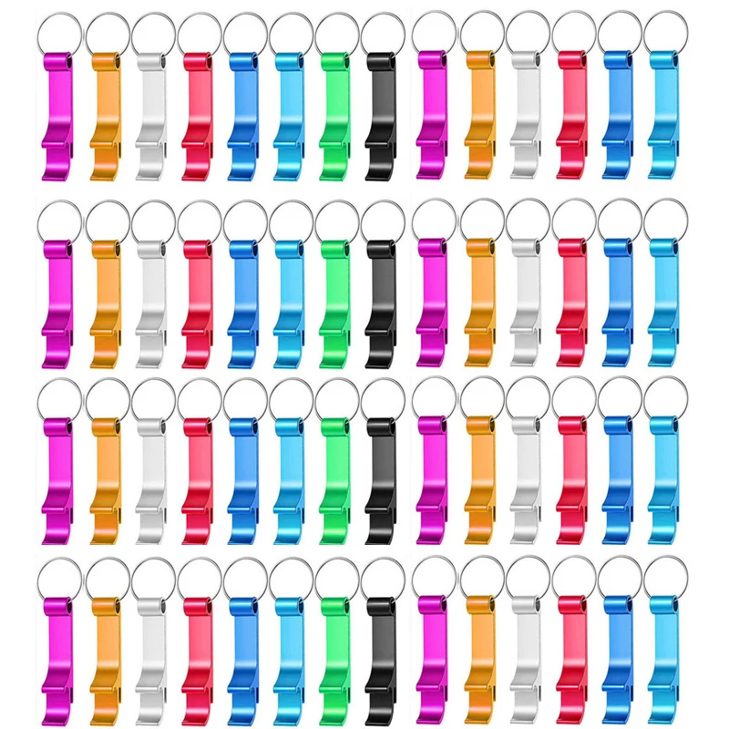 Keychain 200Pcs Bottle Opener Aluminum Beer Bottle Openers Metal EDC Soda Keyring Tool Gift Accessories for Kitchen smile