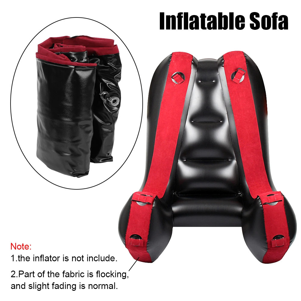 Sex Furniture Aid Inflatable With Straps Flocking PVC Adult Games Split Leg Sofa Mat Sex Tools For Couples Women Sex Chair Bed 240401