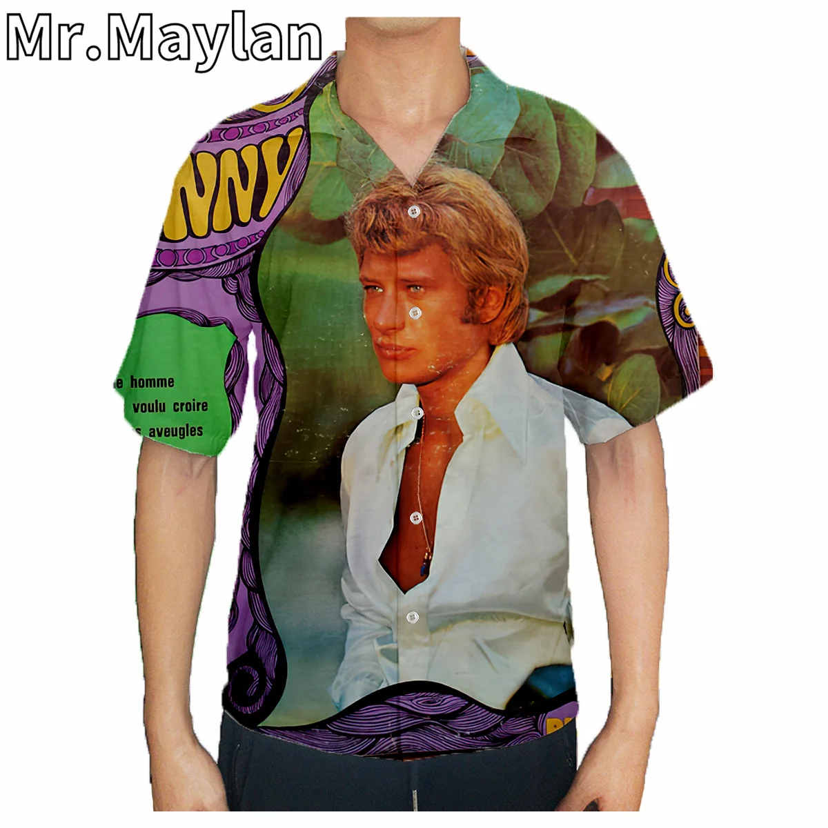 2025 Johnny Hallyday 3D Print Beach Hawaiian 2022 Summer Shirt Short Sleeve Shirt Streetwear Oversized Camisa Social new Chemise Homme-23
