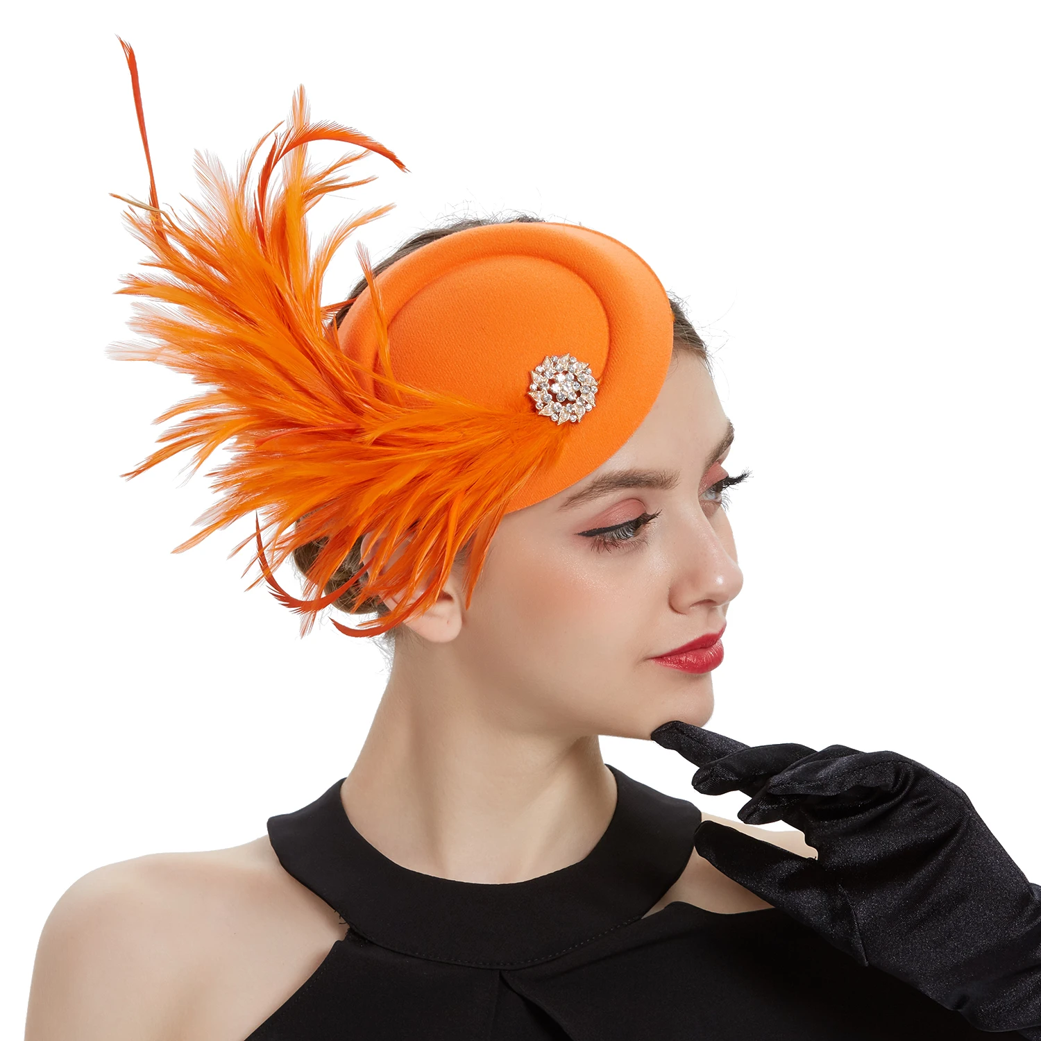 Hat Women,1920s Fascinator for Tea Party Kentucky Fascinator Hat Pillbox Hat Feather Fascinator for tail Wedding smile