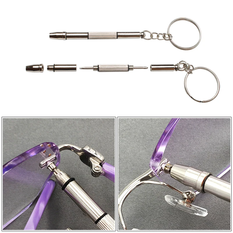 Glasses Sunglasses Eye Glass Repair Kit Screws Nuts Pads Screwdrivers Tweezer for Sunglasses, Watch, Jewelry Fixing