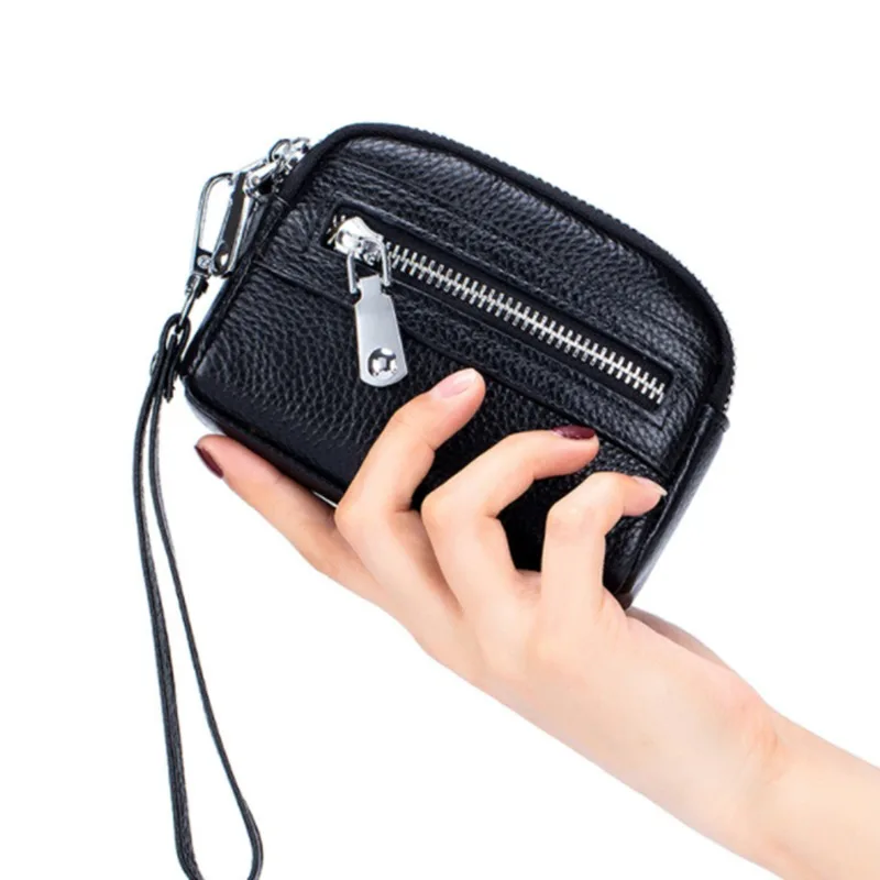 Small Wallet and Purse Girls Short PU Leather Credit Card Holders Wallets Ladies Coin Purses Double Zipper