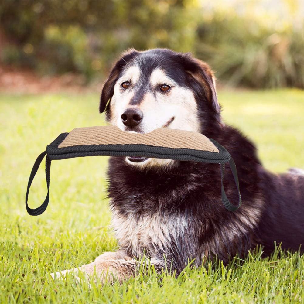 Dog Bite Stick Long-lasting Jute Bite Pillow Pull Toy Non-slip Pet Stick Bite Toy
