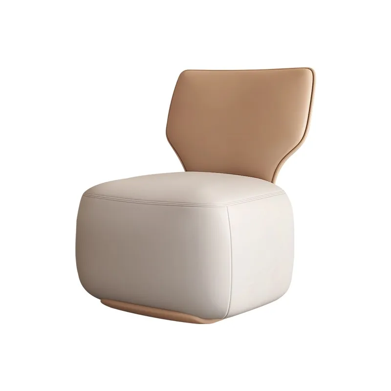 MOMO Log Light Luxury Lazy Sofa Chair Scandinavian Living Room Single Chair Fabric Low Stool Balcony Leisure Backrest Chair