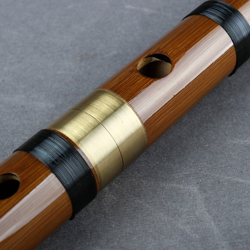 Black Line Chinese Traditional Musical Instrument Handmade Bamboo Flute