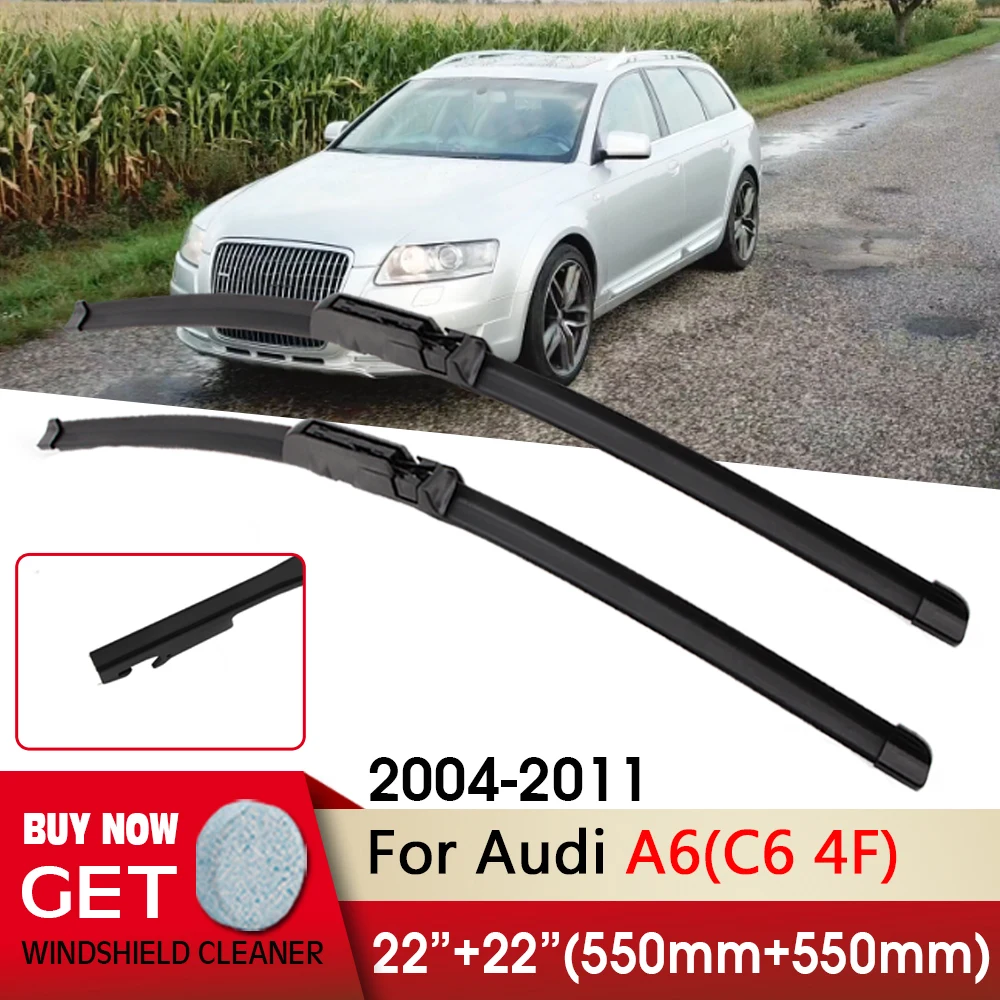 & RHD Car Wiper LHD Front Wiper Blades 22"+22" For Audi A6(C6 4F) 2004-2011 Fit Side Pin Arm Windshield Windscreen Front Window smile & 22&q