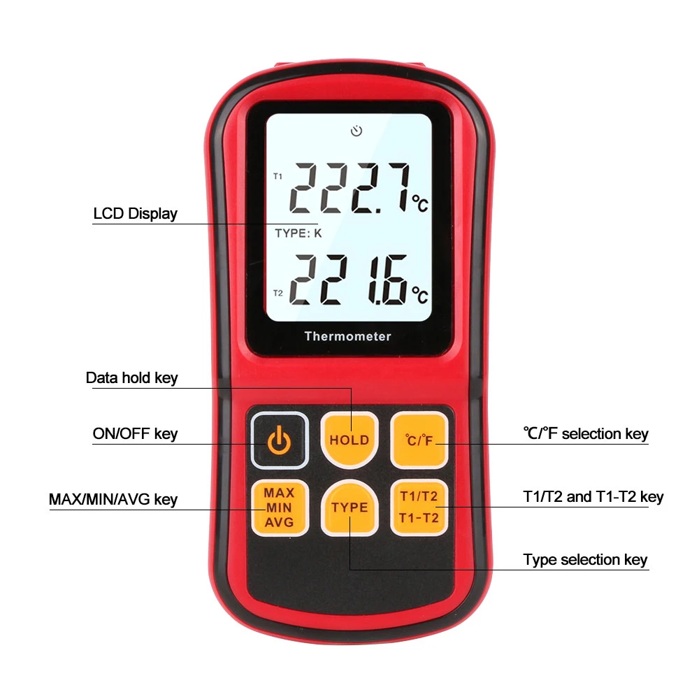 Professional Thermometer 2025 new Digital Measure Tool Thermometer Temperature Meter Tester with LCD Back light GM1312