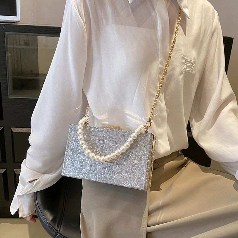 Bag Metal Women Clutch ddmysmile Brand Chain Crossbody Bag Designer Box Evening Bag Handbag High Quality Acrylic Shoulder Bag Purse Smile