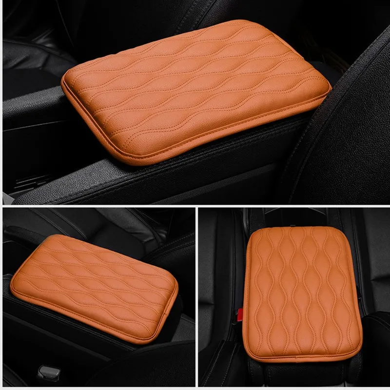 Box Car Mats Armrest Memory Foam Vehicle Arm Rest Box ddmysmile Pads Leather Center Console Covers Styling Interior Accessories Smile