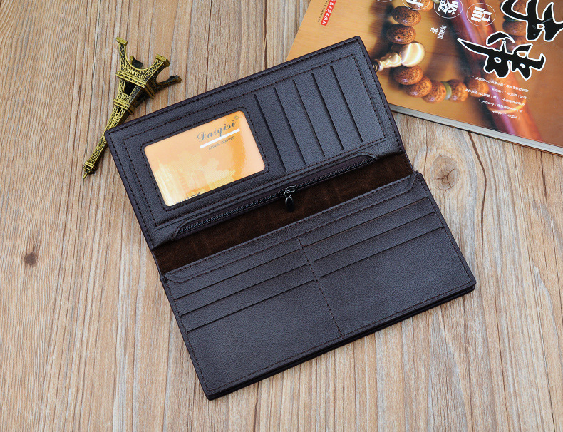 New Men's Wallets Men's Long Wallets Fashion Embossed Vertical Open Suit Bag Large Capacity Plus Soft Wallet