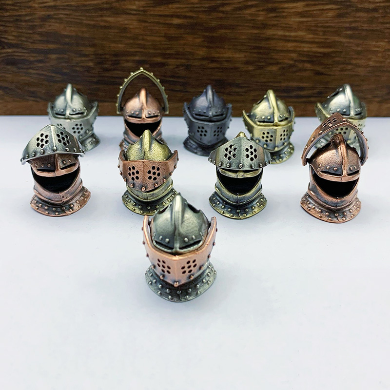 Openable Medieval Armor Warrior Helmet Brass Paracord Woven Keychains Lanyard Pendants Ancient Roman Knight Mask EDC Knife Beads
