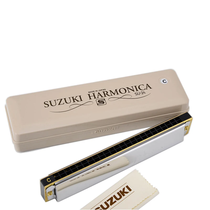 Suzuki-tremolo harmonica with two timer, traditional harmonica with dual notes, brass reeds, quality Japan musical instruments