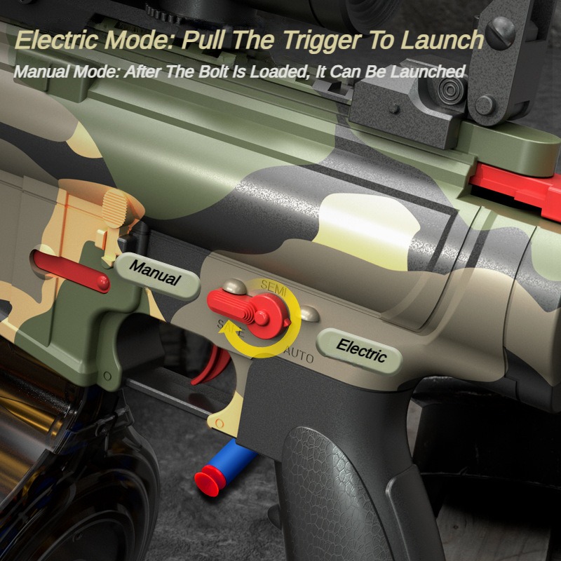 Electric Manual M416 2 Modes Rifle Soft Bullet Foam Dart Shell Ejection Gun Toy Launcher For Adults Boys CS Fighting