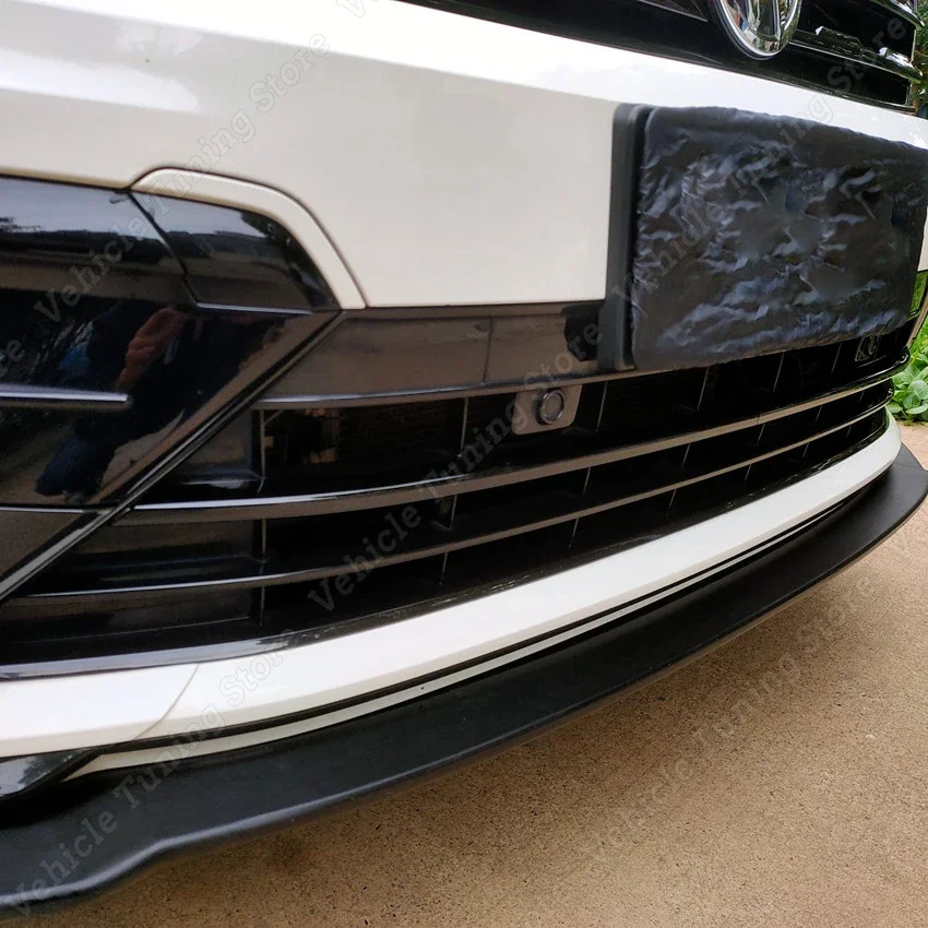 4Pcs For VW Tiguan MK2 Rline 2017-2021 Gloss Black Car Front Bumper Mesh Center Grille Grill Moulding Strips Body Kits Tuning
