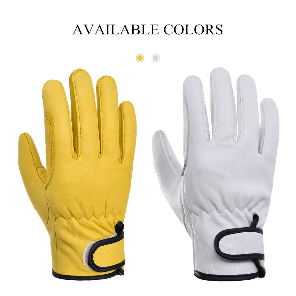 Gloves Men Work Leather Sheepskin Gardenging Safety Protective Equipment Driver ddmysmile Gloves With Lining Women Smile