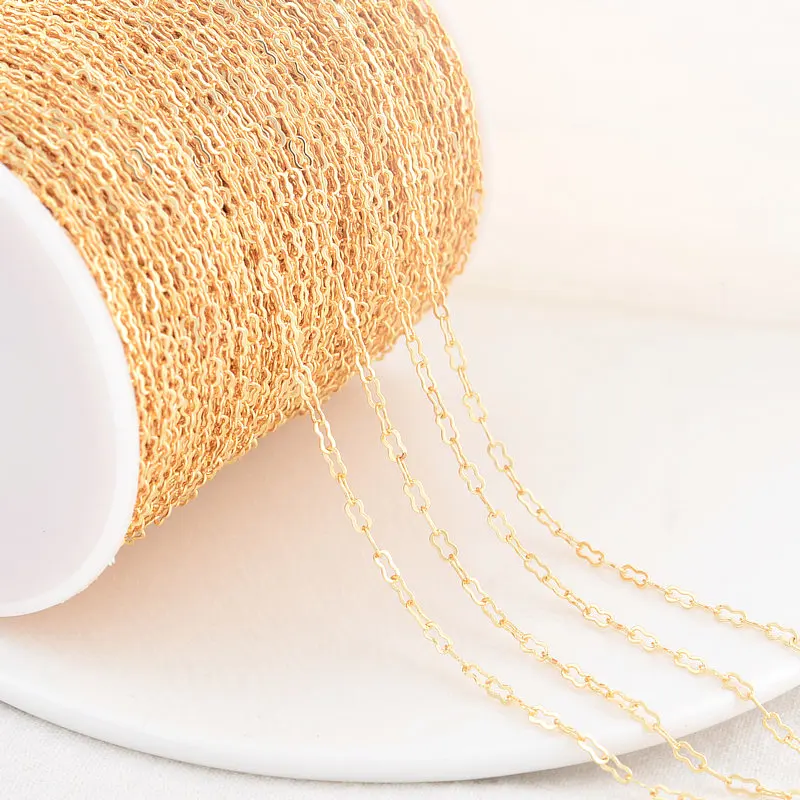 14K Gold Meters 2 Color Plated Brass Heart Oval Shape Necklace Chains High Quality Jewelry Accessories smile