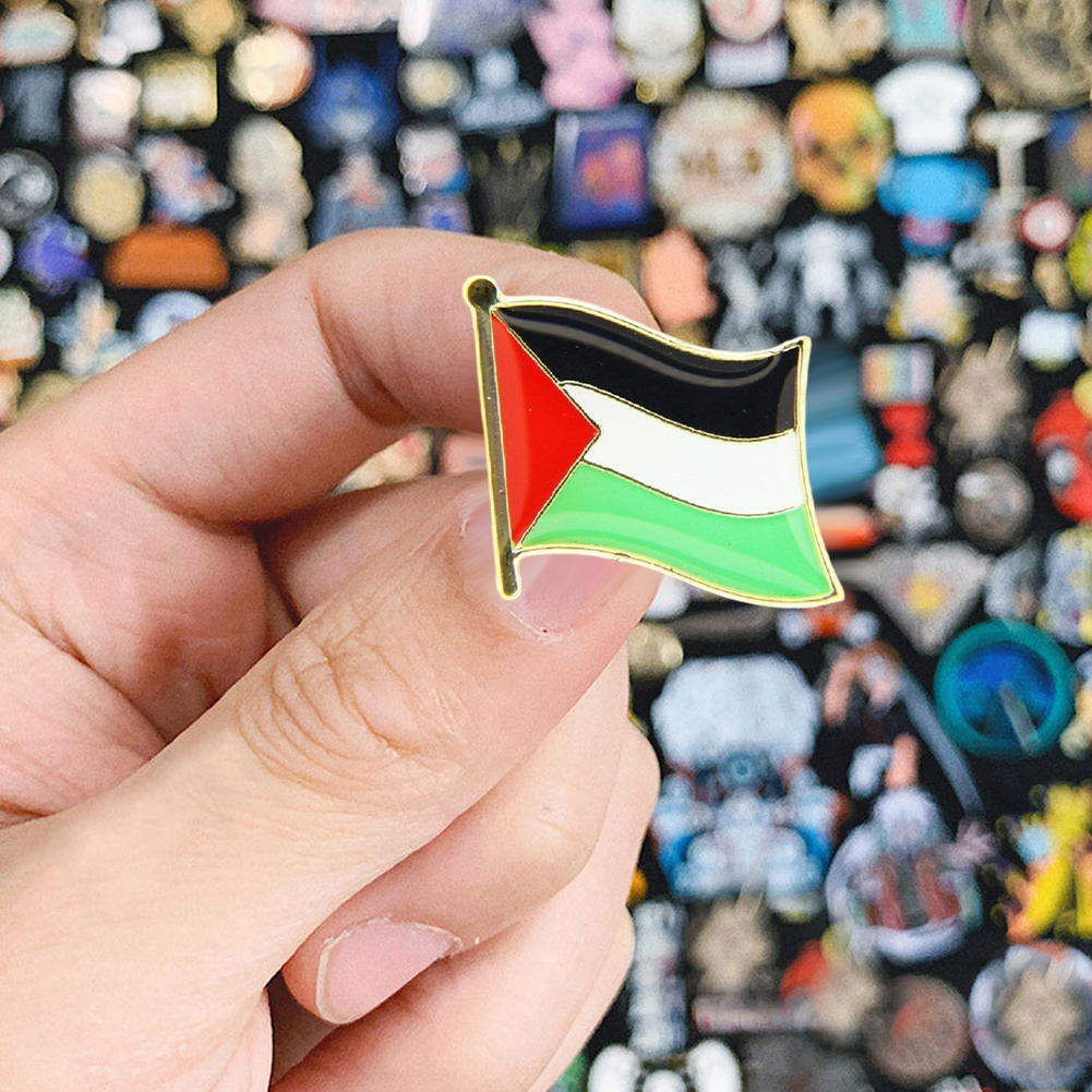 1-100PCS Palestine Flag Pin Lapel Badge Palestine Flags Brooch Pins Badges Palestine National Day Decorations for Bag Clothes