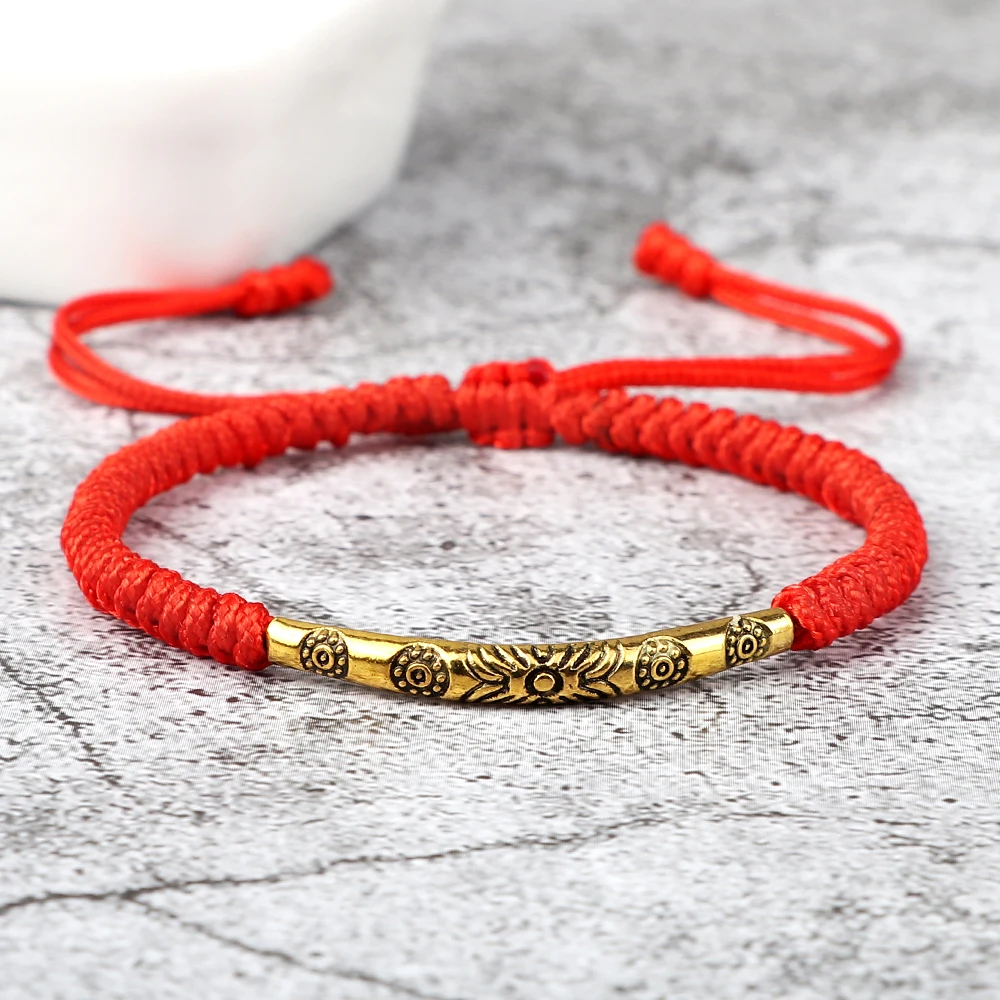 Braided Lucky Colorful Handmade Rope Bracelets for Women Men Vintage Gold Color Long Tube Accessories Wristband Bangles Jewelrys smile