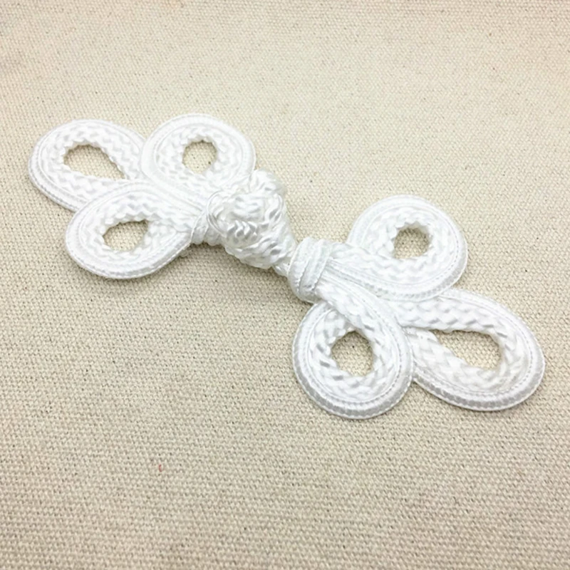 10 Piece Handmade Beaded Chinese Frog Closures Buttons Knot Fastener for Cheongsam Tang Suit Traditional Handcraft Decor Buttons