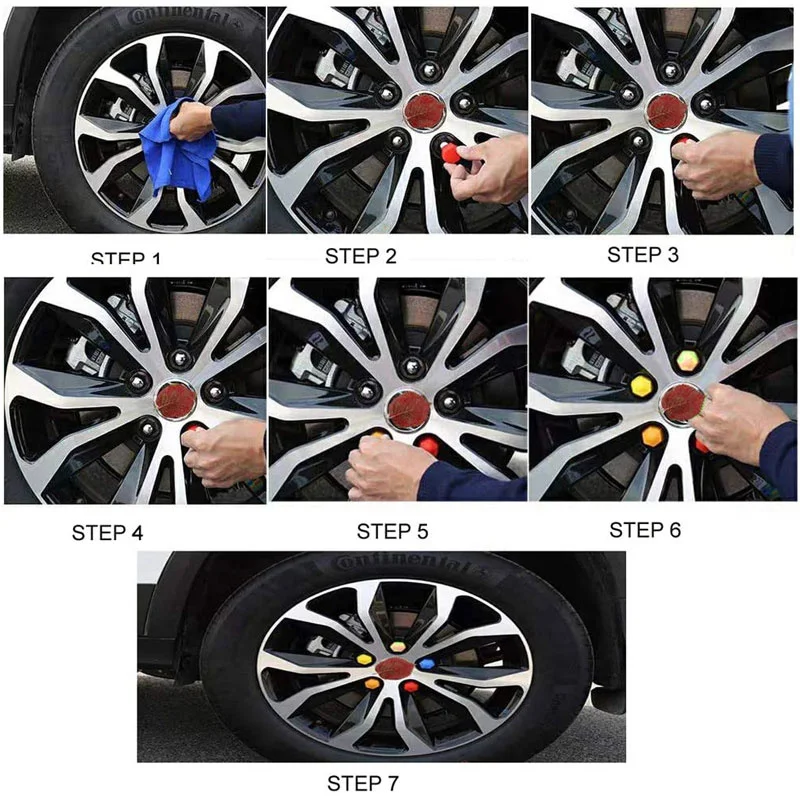 20 Pcs Car Wheel Nut Caps 17mm/19mm/21mm Auto Hub new Screw Cover Black Plastic Anti Dust 2025 Car Wheel Nut Bolt Covers Tire Accessories