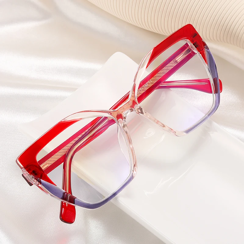 fa e Large Photochromic New Myopia Frame Glasses Women Cat Eye Spring Leg Nearsighted Eyelasses With Diopter lasses