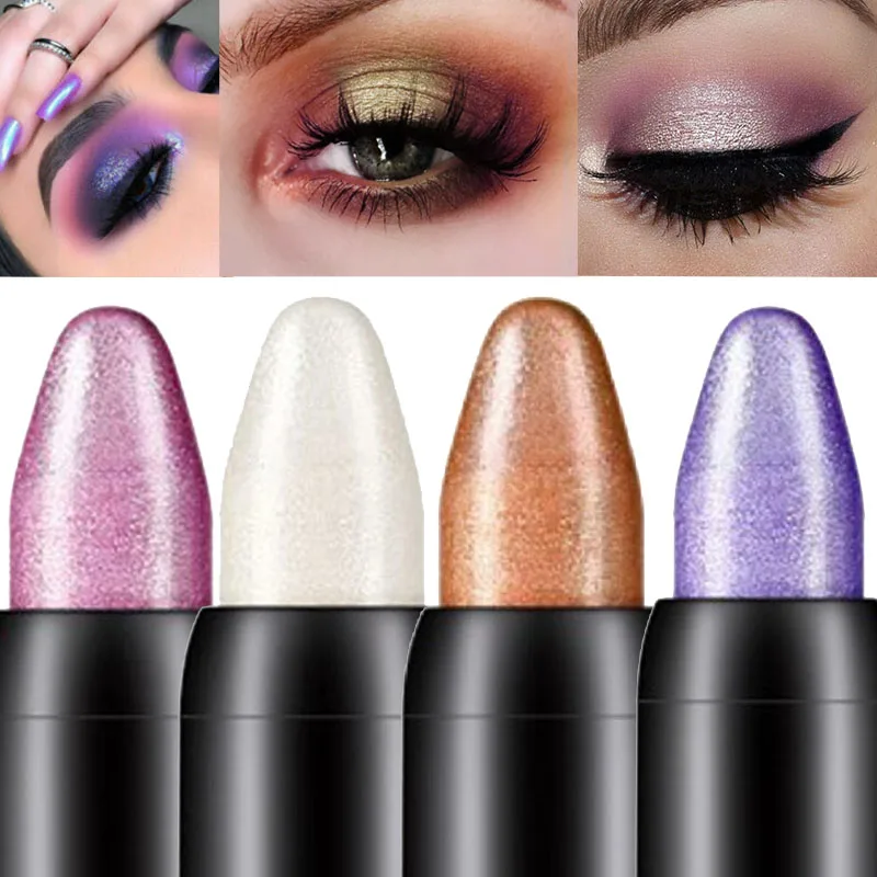 d lasting pen silkworm Pearlescent eyeshadow waterproof and not blooming Shiny pearlescent gel color eye shadow