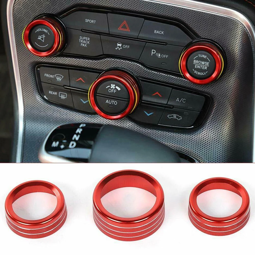 For Jeep Grand Cherokee 14-21,Aluminum Alloy Climate Volume Turn Knob Ring Cover