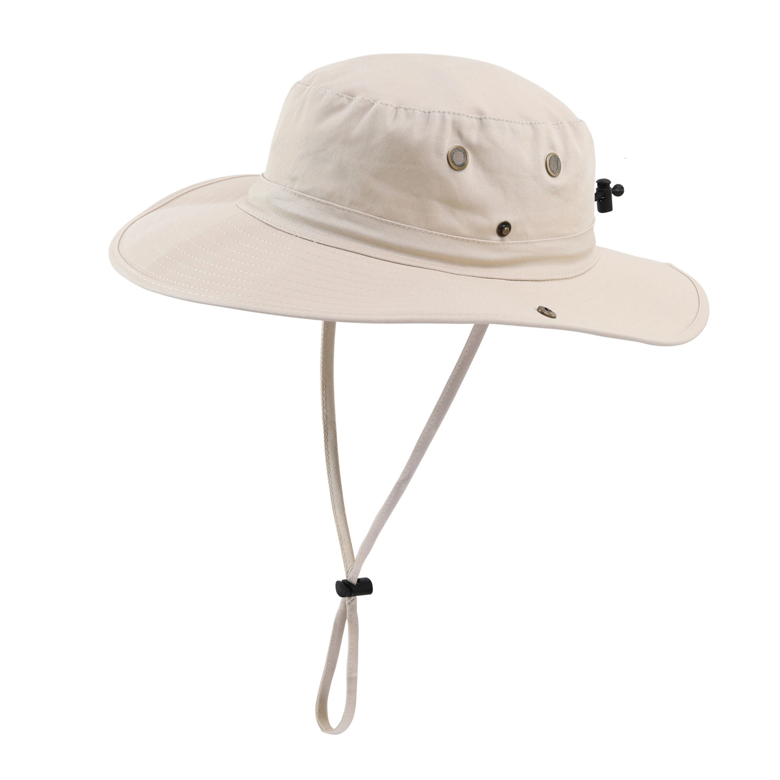 Connectyle Mens Women Boonie Sun Hat Wide Brim Adjustable Breathable Cotton Safari with Strap UV Protection Outdoor Caps240409