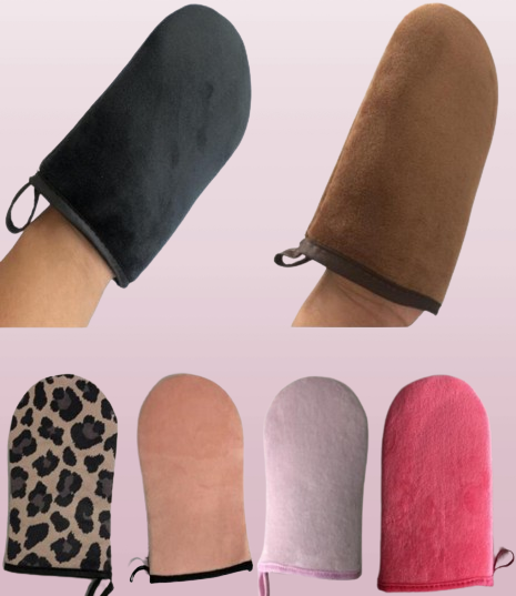 Reusable Bath Scrubbers Exfoliating Mitts Self Tanning Mitt Applicator Elastic Wrist Sunless Washable Tanner Mitts Glove Cream Lot