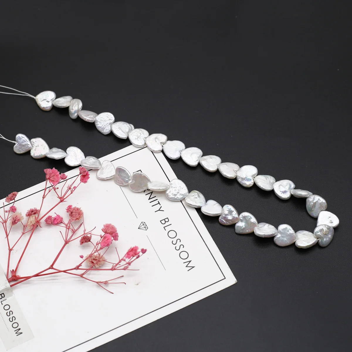 Heart Natural White ddmysmile Shaped Freshwater Baroque Pearl 12X12mm Loose Spaced Beaded Jewelry Making Necklace Earrings High Quality Smile