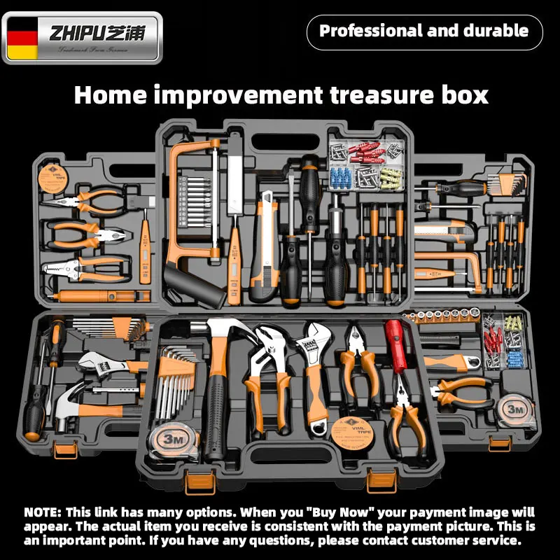 Complete Tool Set Hand Toolbox Home Repair Tool Kit Woodworking Wrench Hammer Screwdriver Socket Full Multitool Tool Box Set