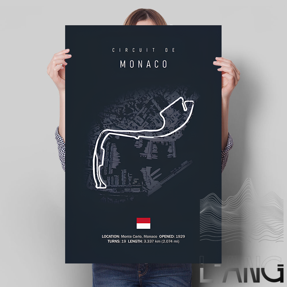 Monaco Track Formula F1 Circuit Canvas Painting Wall Art Nordic Poster Aesthetic Motorsport Race Picture for Home Decoration