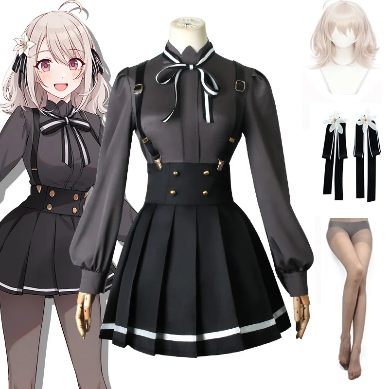 Classroom Hanazono Lily Spy Cosplay Costume Anime Wig School Uniform Spy Room Flower Garden Stockings Party Girls Women smile