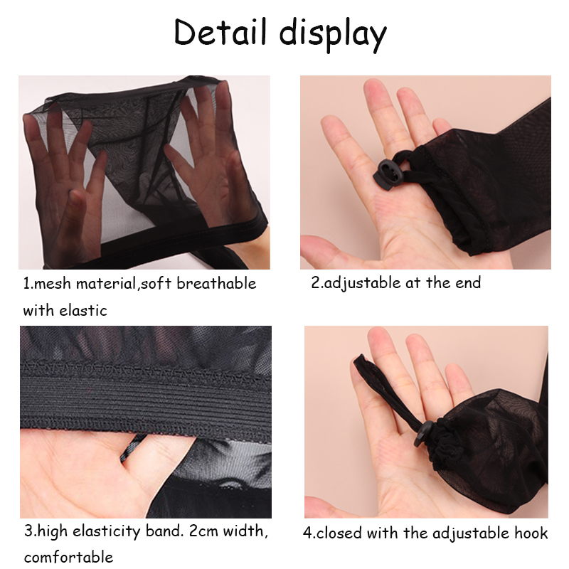 70cm Mesh Sleeve For Hair Weave Fabric Hair Net With Elastic Band For Bun Black Wig Cap For Topknot Hair Accessory For Long Hair