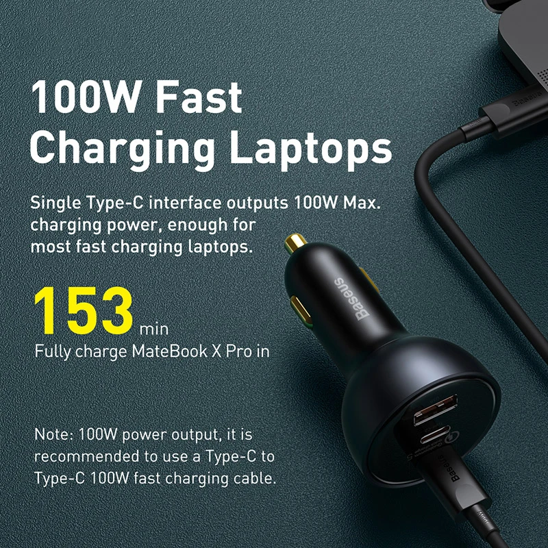 Baseus 160W Car Charger 2025 QC 5.0 Quick Charge With USB Dual Type C For IPhone 15 new 14 13 12 Pro Laptops Tablets Car Phone Charger