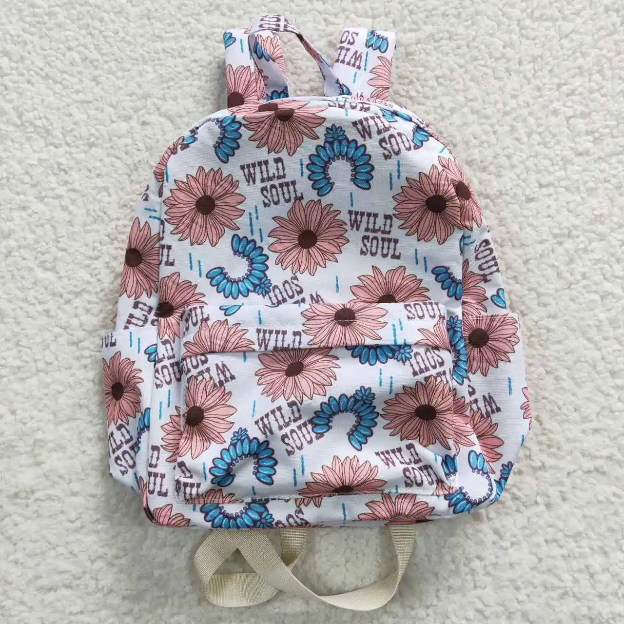 Kids Western Wholesale Children Apple Flower Backpack Travel Daypack Toddler ddmysmile Outdoor Portable Teen Girl Kids Floral School Bag Smile