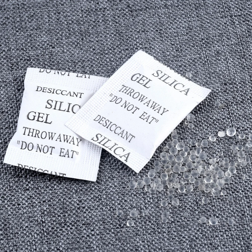 50/100/200 Packs 1g Non-toxic Silica Gel Desiccant Packets Safe Moisture Absorbing Drying Bulk Bags For Clothes Food Storage