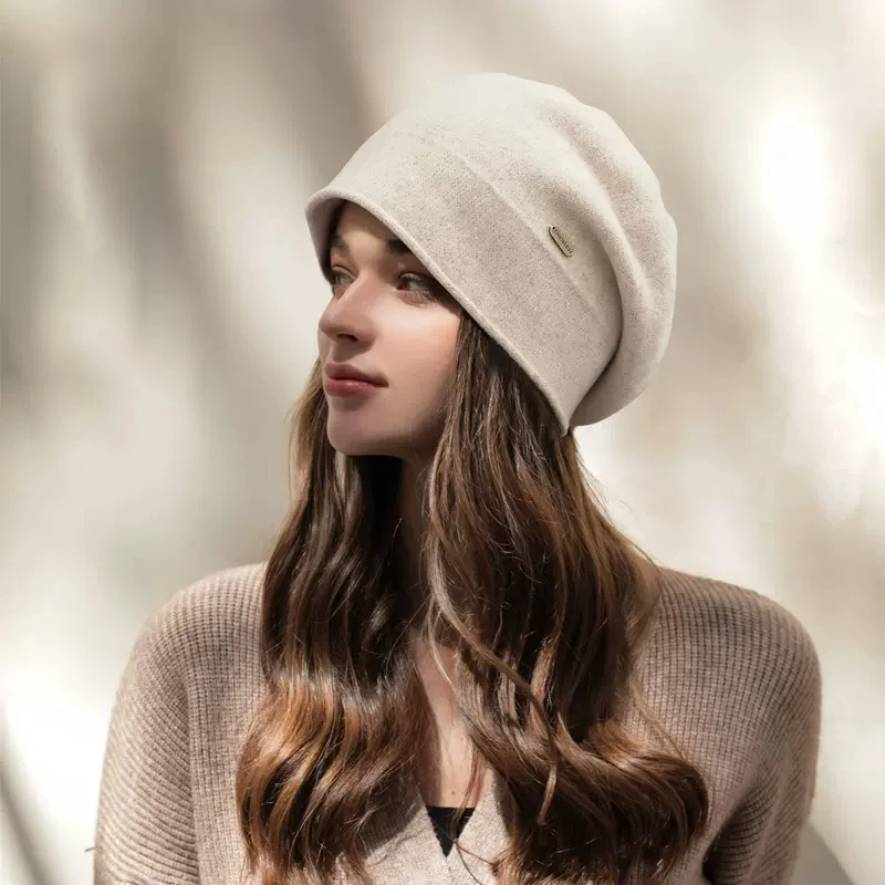Cashmere Wool Simple Elegant Beret Autumn Winter Women Versatile Hat Bonnet Painter Caps Retail Wholesale smile