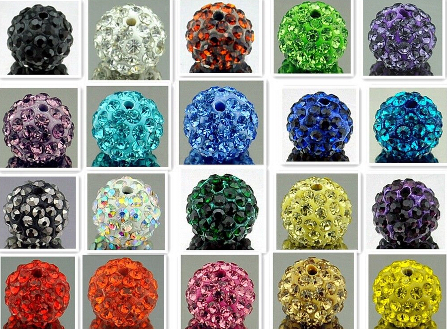 10mm best 100pcs/lot Hot Mixed multi color Micro Pave CZ Disco Ball Beads crystal Bead Bracelet Neacklace Spacer Lot