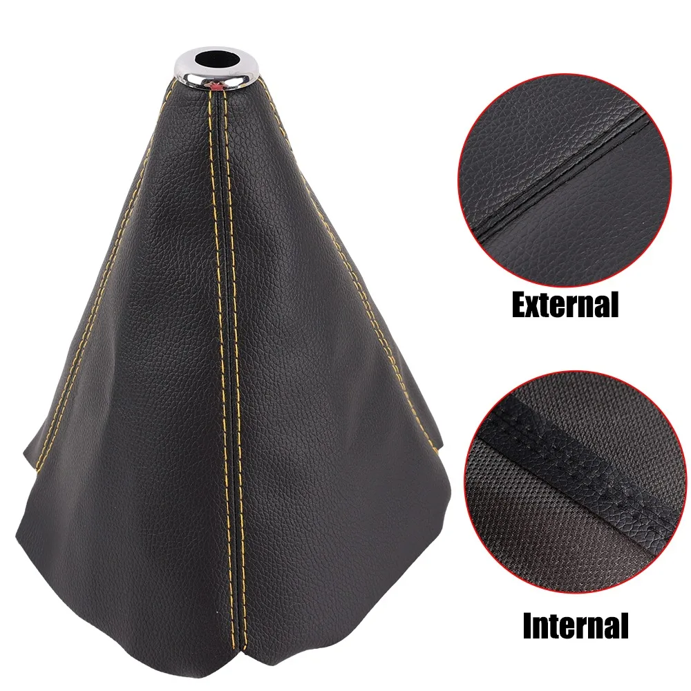 Shift Car Gear Collars Covers Universal PU Leather Manual Shifter Knob Gear Shift Boot Cover Gaiter Auto Interior Accessories smile