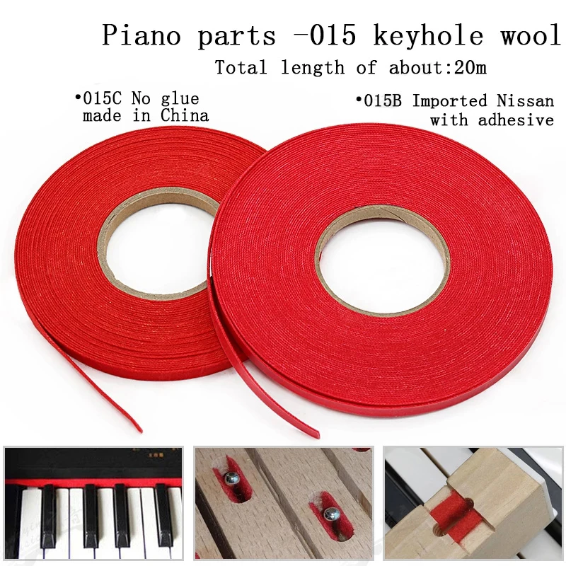 Piano Tuning Tool Piano Tuning Repair Accessories 015BC Keyhole hot-melt Adhesive Tape Red Carpet Fittings