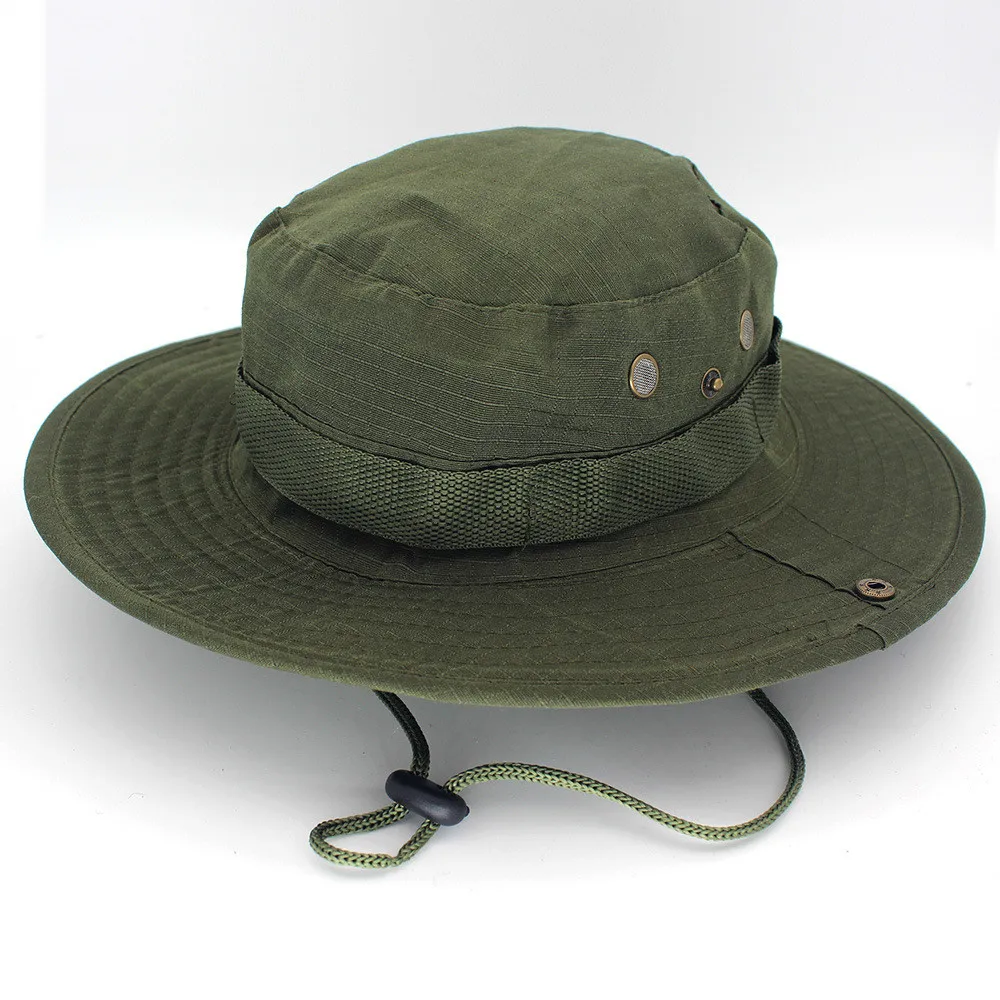 Ourdoor Mountaineering Camouflage Benny Men Bucket Hats Quick Dry Army Military Paintball Jungle Fishing Fisherman Caps smile