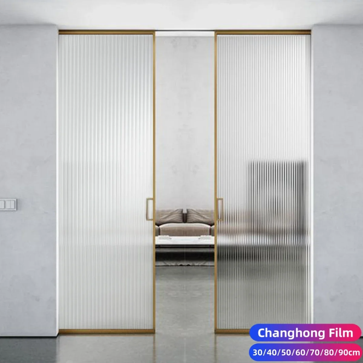 Frosted Opaque Glass Translucent Window Privacy ddmysmile Film Self-Adhesive Reeded Stripe Patterns For Bathroom Electrostatic Adsorption Smile