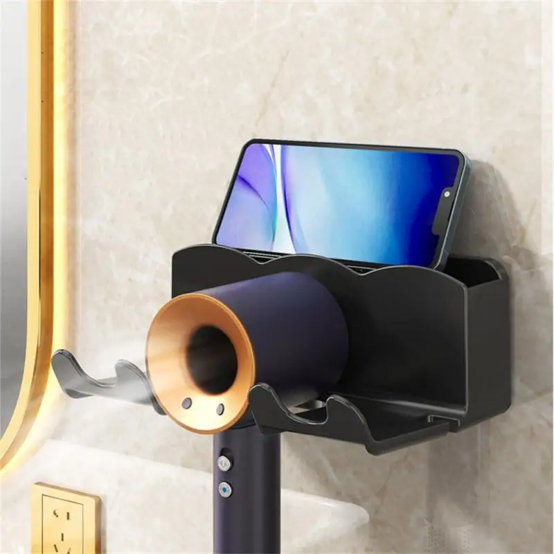 Hair Dryer Holder Wall Dryer Bracket 2025 Straightener Stand Hairdryer Organizer Hair Brush Storage Box new Bathroom Accessories