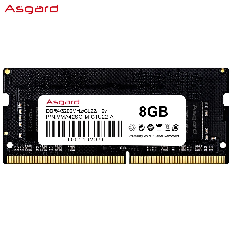 DDR4 RAM Memoria Asgard RAM 8GB 16GB 2666 3200MHz Sodimm for Laptop Memoria RAM DDR4 1.2V Notebook RAM smile