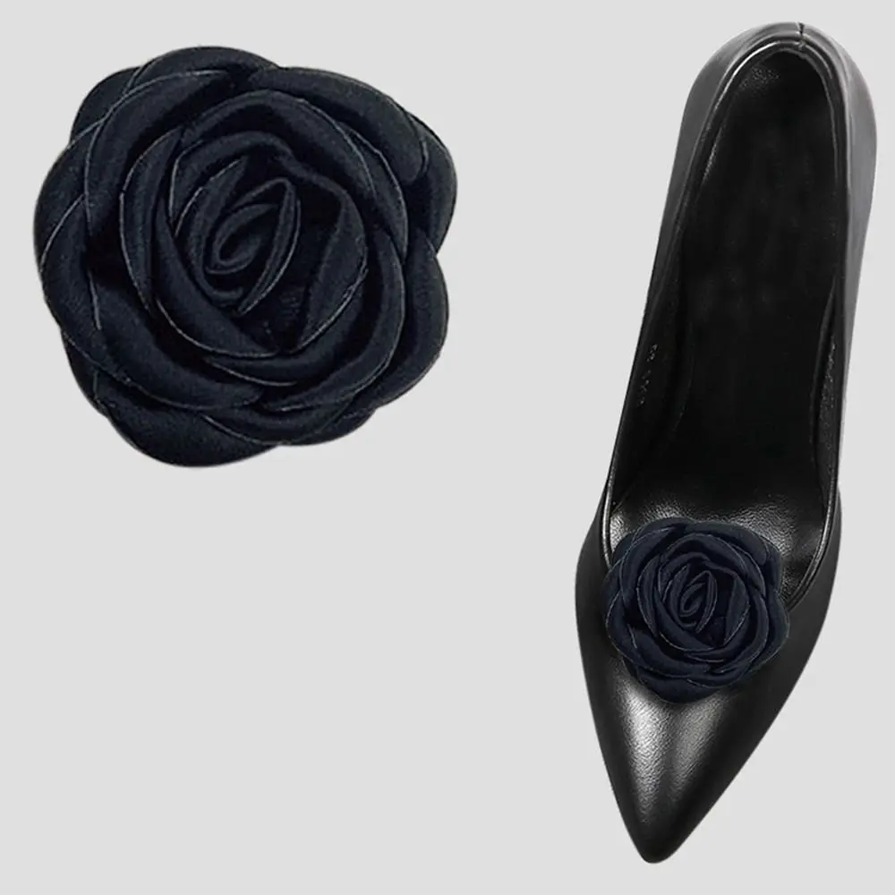 2pcs Women High new Heel Wedding Women Bride Shoe 2025 Decorations Soft Flower Charm Buckle Shoe Clip Shoe Embellishment