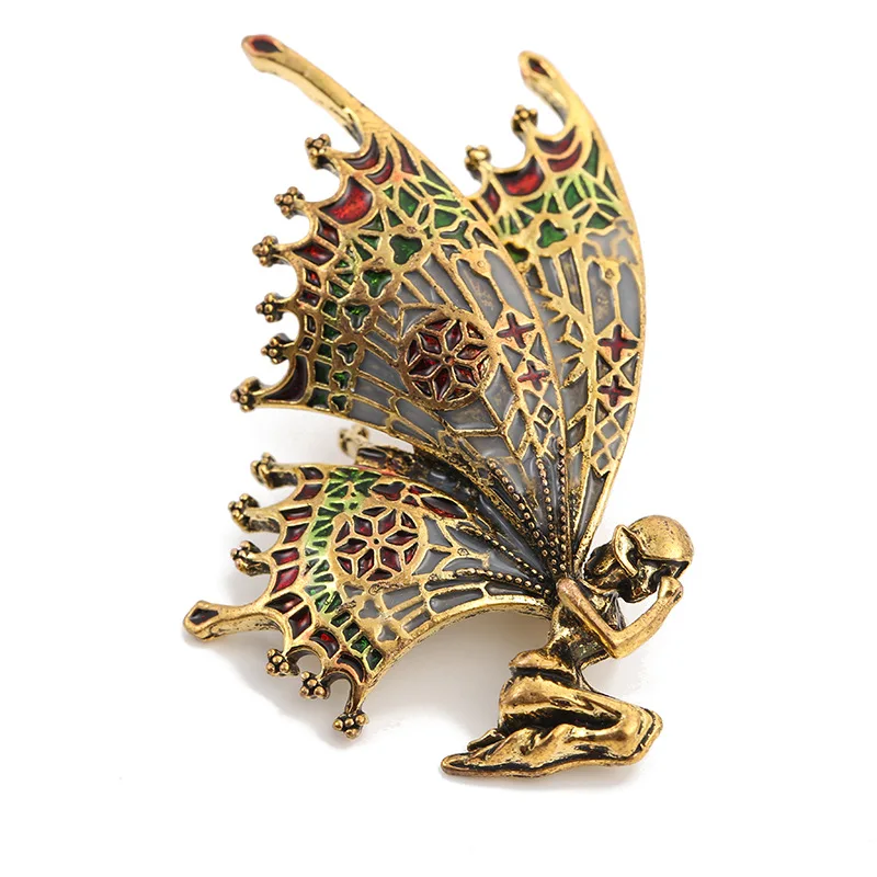 Elegant Women Retro SKEDS Butterfly Crystal Brooches Pins Insect Pearl Rhinestone Jewelry Brooch ddmysmile Pin Lady Party Accessories Smile