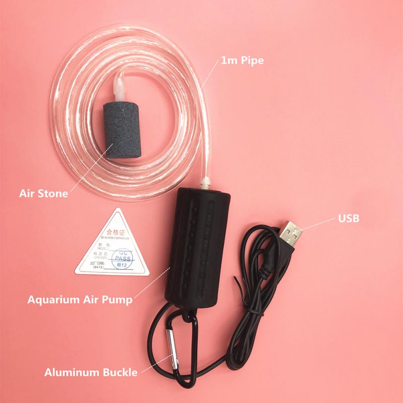 Aquarium Oxygen Air Pump USB Small Oxygenator For Fish Tank Silent Air Compressor Mini Aerator Portable Fish Tank Accessories
