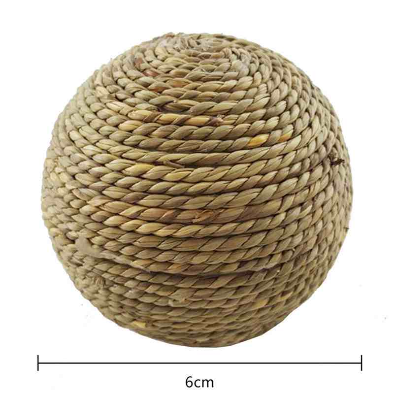 6/10cm Chewing Braided Ball Guinea Pig Rabbit Hamster Small Animal Play Pet Interactive Chew Toy Natural Grass Ball Fun Pet Toys