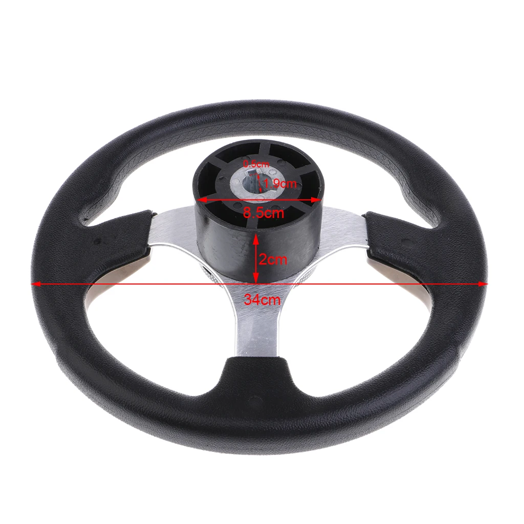 Marine Boat Non-directional 3 Spoke steering wheel 12.6' 320mm Steering Wheel Fits 3/4' Tapered Key Adapter Boat Accessories